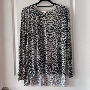 H&M Gray Animal Print Oversized Sweater